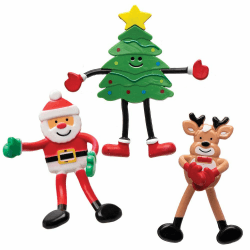 Baker Ross AX329 Biegbare Figuren, weihnachtliches Spielzeug für Kinder, ideal für Partygeschenke, Beute- oder Preistüten und Strumpffüller, 5 Stück