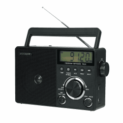 Retekess TR635 Tragbares Radio,FM/AM/SW Mains and Battery Operated World Receiver Radio,Headphone Connection,Easy Operation,LCD Screen for Gift,Home(Schwarz)