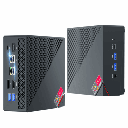 NiPoGi AM06 PRO Mini PC АMD Ryzen 7 6800H(8C/16T, bis zu 4,7 GHz), 32GB(2*16GB) DDR5 512GB M.2 NVMe SSD Mini Desktop Computer WiFi 6, Dual LAN, 4K Triple Display Micro-PC mit VESA für Schule/Büro/HTPC