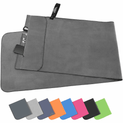 Pameil Fitness Handtuch mit Reißverschluss Tasche |120x50cm| Gym Mikrofaser Handtuch, Kompakt & Schnelltrocknend - Sporthandtuch Fitnessstudio, Reisehandtuch