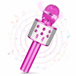 Geschenk Mädchen 3 4 5 6 7 8 9 10 11 12 Jahre, Mikrofon Kinder Spielzeug ab 3-12 Jahre Mädchen Bluetooth Karaoke Mikrofon Kinder Teenager Mädchen Geschenke 3-12 Jahre Kinder Mikrofon