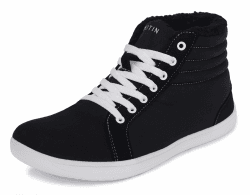 WHITIN Gefüttert Winter Barfußschuhe Warm Winterschuhe für Damen Herren 39 EU Schwarzweiß