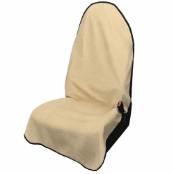 Leader Accessories universeller Autoschonbezug weicher Kord Sitzauflage 3-lagige 100% wasserdicht Autositzbezug als Überwurf rutschfest Schutzbezug Fahrersitz Beifahrersitz Vordersitz Beige