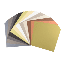 Vaessen Creative Florence Cardstock Papier, Erdtöne, Brauntöne, 216 Gramm/m², Quadratisch, 30,5 x 30,5 cm, 60 Stück, Glatt, für Scrapbooking, Kartenherstellung, Stanzen und andere Papierbasteleien