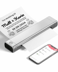 Phomemo M08F Tragbarer Thermodrucker Wireless Bluetooth Mobile Drucker A4 für Unterwegs Unterstützt A4 Thermopapier Portable Printer Kompatibel mit Phone & PC für Reisen Business School Office
