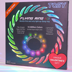 TOSY Fliegender Ring – 16 Millionen RGB-Farben, hell, automatisches Aufleuchten, sicher, wasserdicht, leichtes Frisbee, Geschenk zum Geburtstag, Ostern, Weihnachten für Kinder