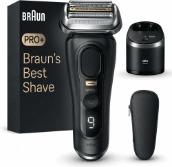 Braun Series 9 Pro+ Rasierer Herren Elektrisch, Elektrorasierer mit 5 Pro Rasierelementen, Langhaarschneider ProTrimmer & Reinigungsstation, 60 Min Laufzeit, Made in Germany, 9560cc, Schwarz