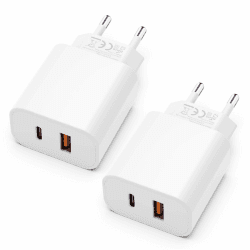 USB C Ladegerät mit USB Adapter [ 2 in 1 ] 2er Pack Ladeadapter für iPhone/iPad/Kopfhörer/Handy Netzteil Mehrfach Ladestecker PD 3.0 Schnellladegerät USB Steckdose usbc Stecker Charger,Ohne Ladekabel