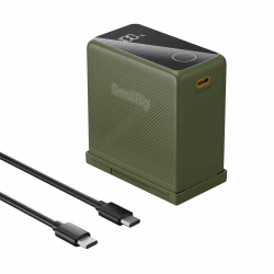 SMALLRIG NP-F970 10500mAh Replacement Battery für Sony NP-F970 F750 F550, PD 36W USB-C 3,5 Stunden Schnellladung, Kamera-Akku mit OLED-Bildschirm für Kamera, LED-Videoleuchte, Camcorder, Grün - 4577