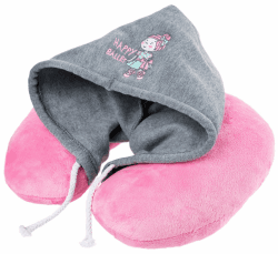 Walser Nackenrolle mit Kapuze Ballet Doll, Nackenstütze-Kinder, Reisekissen-Auto, Nackenkissen-Reise, Nackenstützkissen, Nackenhörnchen rosa