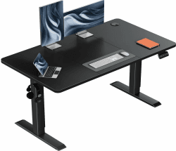 Flamaker Höhenverstellbarer Schreibtisch, Elektrischer Schreibtisch Höhenverstellbar für Steh-Sitz, Computertisch mit Memory-Funktion, Stabiler Tisch Standing Desk, Bürotisch,120 x 60 cm,Schwarz