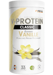 Vegan Protein Pulver VANILLE 1kg - V-PROTEIN - Pflanzliches Eiweißpulver auf Erbsenprotein-Basis mit 75% Eiweiß-Gehalt - optimale Protein-Wertigkeit - veganer Protein-Shake ohne Soja & Weizen