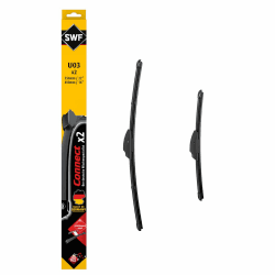 SWF Connect Wischer – U03 – Kit Aus in Deutschland Hergestellten Flachbalkenwischern Für Optimale Wischleistung 550mm/400mm – Vorne – 2er-Set