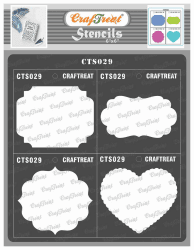 CrafTreat wiederverwendbare Schablonen mit geometrischen Formen zum Malen – Rahmen und Masken – 15,2 x 15,2 cm – DIY-Kunst- und Bastelschablonen – Vorlagen zum Zeichnen von Formen
