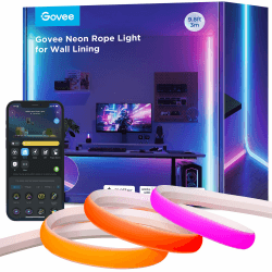 Govee Neon LED Strip für Sockelleiste, 3M RGBIC LED Streifen Matter-Kompatible für Wandlinien und Ecken, Musiksync, Zuschneidbar, Neon Licht Deko für Wohnzimmer, Korridor, Schlafzimmer