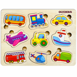 QUOKKA Spielzeug Puzzle ab 1 2 Jahre - Montessori Holzpuzzle 1 Jahr - Transport Kinderspielzeug ab 2 3 Jahre - Lernspiele für Klinekinder - Geschenk für Mädchen and Junge