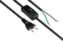 Good Connections EURO-Netzkabel - 1.5 m - Euro-Stecker Typ C, Schwarz