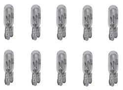 Provance Glassockellampe 10er Set 1,2 Watt 12 V T5 Sockel W2X4,6D Beleuchtung Autolampen Tacho Kfz Armatur klare Ausleuchtung Fahrzeug Leuchte Tachometer