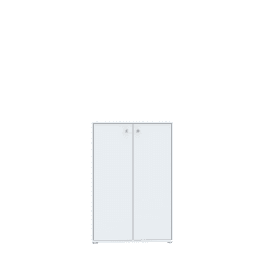 Forte Tempra 2 Kommode mit 2 Türen , Holzwerkstoff, weiß, Bx H xT: 73,7 x 111,1 x 34,8 cm