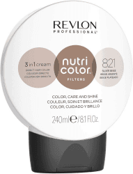 REVLON PROFESSIONAL Nutri Color – TONING FILTERS 821 Hellblond Irisé Asch, 240 ml, pflegende Farbmaske mit INSTA-PIC-TECHNOLOGY™, Tönungsmaske zur Farbauffrischung von kühlen Perlmutttönen 821 Hellblond Irisé Asch 240 ml (1er Pack)