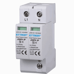 ZOREI Überspannungsableiter 220 V Typ 2, 2P T2 D 275 V 20 KA 2-polig, belegt 2 DIN-Module, schützt Anlagen vor Blitzen und Spannungsspitzen, JXSPD-1P+N