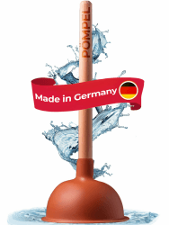Der Pömpel I Pümpel, Saugglocke Abfluss 110mm groß, Perfekter Abflussreiniger für Dusche, Toilette, Badewanne oder Waschbecken, Pömpel Abfluss in top Handwerksqualität Made in Germany von aquabook