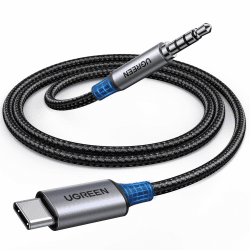 UGREEN USB C auf Klinke Aux Kabel Adapterkabel USB C auf 3.5mm Jack Audio Kabel mit DAC Chip für iPhone 15/15pro/15plus/15pro max/Galaxy S24,S23 Ultra/S23/S22/S21,Huawei P60/50/40 usw.(2M)