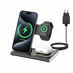 COCIVIVRE 3 in 1 Faltbar kabellose Ladestation kompatibel mit Apple Watch und i Phone Ladegerät für i Phone /16/16 Pro/MAX/Plus/15/14/13/12/11/X/XR/Apple Watch Series 10/9/Ultra 2/8/7/SE/AirPods 4