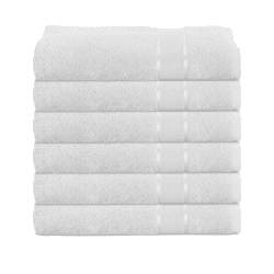 Mixibaby 6er Handtuchset Handtuch Handtücher 50cm x 100cm Frottee 100% Baumwolle 500g/qm, Farbe:Weiss