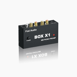 Fosi Audio BOX X1 Phono Vorverstärker, Vorverstärker für MM Plattenspieler mit 3,5-mm-Kopfhörer und RCA-Ausgang, inkl. Netzschalter – Der ideale Phono Preamp für Vinyl-Enthusiasten