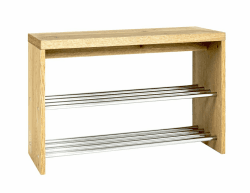 HAKU Möbel 15621 Bank, Metall, eiche-chrom, 81 x 30 x 55