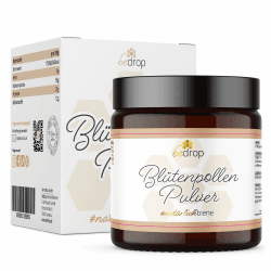 bedrop Blütenpollenpulver Bienenpollen Blütenpollen Pulver gemahlen, naturrein & Imker-Qualität ohne Zusatzstoffe aus nachhaltiger EU-Produktion, 60g (60g Pulver)