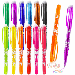 YIIFELL12 Farben Radierbarer Kugelschreiber, 0.5mm Tintenroller Radierbar, Gelschreiber Friction Stifte Radierstift, Erasable Pen Set für Bürobedarf Schulsachen Studenten, Mehrfarbig