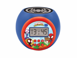 Lexibook, Spidey und Seine Super-Freunde, Projektionswecker mit Schlummerfunktion und Alarmfunktion, Nachtlicht mit Timer, LCD-Bildschirm, batteriebetrieben, RL977SP1