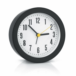 CSL - Wecker analog ohne Ticken – rund – lauter Klingelton – einfache Bedienung – Gute Ablesbarkeit – leiser Sekundenzeiger - Betrieb mit nur 1 Batterie – schwarz