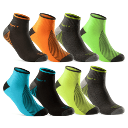 8 oder 12 Paar Sportsocken Herren Damen Sneaker Socken NEON verstärkte Frotteesohle 43-46 8 Paar | Farbmix