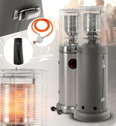 Heidenfeld Gas Heizpilz Inferno GH200 / GH300 Heizstrahler | 𝟑 𝐉𝐀𝐇𝐑𝐄 𝐆𝐀𝐑𝐀𝐍𝐓𝐈𝐄 - 10 kW Terrassenheizer - Gasheizstrahler - Gasheizer inkl. Schutzhülle - Heizlüfter (Schiefergrau)