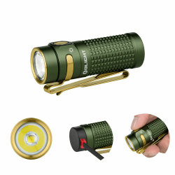 OLIGHT Baton 4 LED kleine Taschenlampe wiederaufladbare bis zu 1300 Lumen, 170 Meter Leuchtweite Superhelle mini Handlampe mit 6 Modi, 30 Tage Laufzeit stark Flashlight IPX8 für Alltag OD Grün