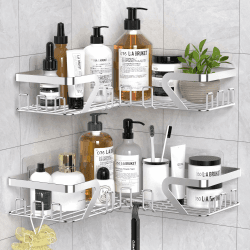 Kegii Duschablage ohne Bohren, Duschregal Ecke, Shampoo Halterung für Dusche