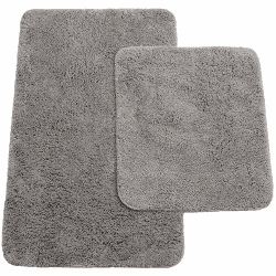 Brandsseller Badematten 2er-Set bestehen aus Badvorleger: ca. 50/80cm und WC-Vorleger ca. 45/50cm - Farbe: Anthrazit
