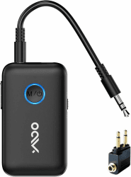 YMOO Bluetooth 5.3 Adapter für TV/Flugzeug zu Kopfhörer, 2-in-1 Bluetooth Transmitter Empfänger mit APTX-ll, Bluetooth Sender Klinke 3.5mm, Splitter für TV Audio zu Lautsprecher, 22H