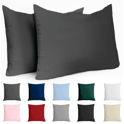 Kissenbezug 50x70 Renforcé Baumwolle (2er-Set) - Anthrazit - Dicht gewebt mit 57 Fäden/cm² - Kissenbezug 70x50 cm - Oeko Tex Zertifiziert - Dreamzie