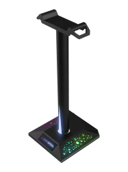Oversteel - Stellite Gaming-Headset-Ständer, 10 RGB-Beleuchtungsmodi, Anti-Rutsch-Basis, USB, Schwarz