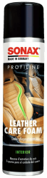 SONAX PROFILINE Leather Care Foam (400 ml) Reinigungs- und Pflegeschaum für Autoinnenausstattungen aus Glattleder und perforiertem Leder | Art.-Nr. 02893000