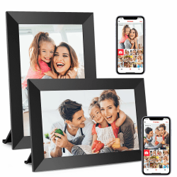 Frameo WLAN Digitaler Bilderrahmen 2er-Pack，10.1 Zoll Elektronischer Bilderrahmen mit 1280x800 IPS Touchscreen, 32GB-Speicher, Automatische Drehung, Teilen Sie Fotos sofort von überall aus