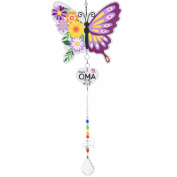 WEDNOK Beste Oma Geschenke Schmetterling Acryl Sonnenfänger Muttertagsgeschenk Kristall Anhänger Großmutter Geburtstagsgeschenk Geschenke für Großmutter Muttertag Geburtstag Weihnachten