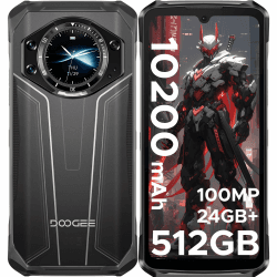 DOOGEE S119 Outdoor Handy Ohne Vertrag Android 14-1.32" Rear Screen, 512GB+24GB Outdoor Smartphone, 10200mAh/33W, 6.72" Baustellenhandy, 100MP Kamera Rugged Smartphone, IP68/3 Card Slot/NFC/Face ID