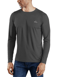 WILLIT Herren Rashguard UPF Shirt Swim Shirts Badeshirts UPF 50+ Langarm Shirts Sonnenschutz SPF Wandern Angeln Atmungsaktiv 3XL Dunkelgrau