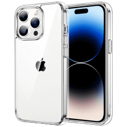 JETech Hülle für iPhone 14 Pro Max 6,7 Zoll, Nie Vergilbung Handyhülle Stoßfest, Schutzhülle Anti-Kratzt Transparent Rückseite (Durchsichtig)
