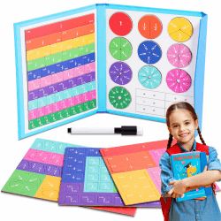 AMDZGLB Bruchrechnen Magnete Montessori Lernspielzeug Magnetic Spiel Arithmetisches Bruchstreifen Material, Bruchrechnen Spiel Geschenke zur Einschulung